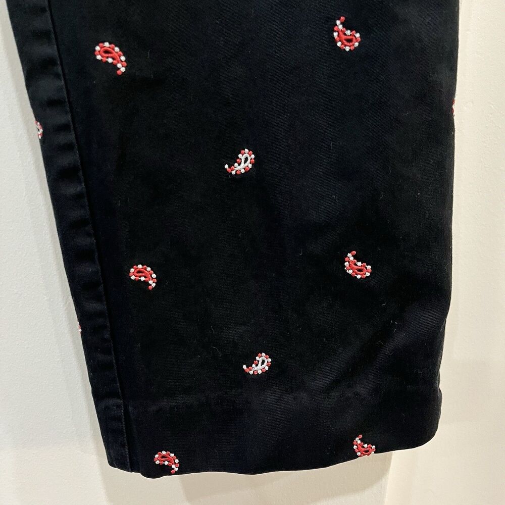 Liz Claiborne Black Paisley Embroidered Pants Size 6 Petite - Picture 3 of 5